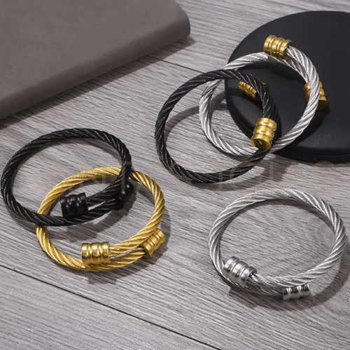 Pulseira Masculina Aço Luxo