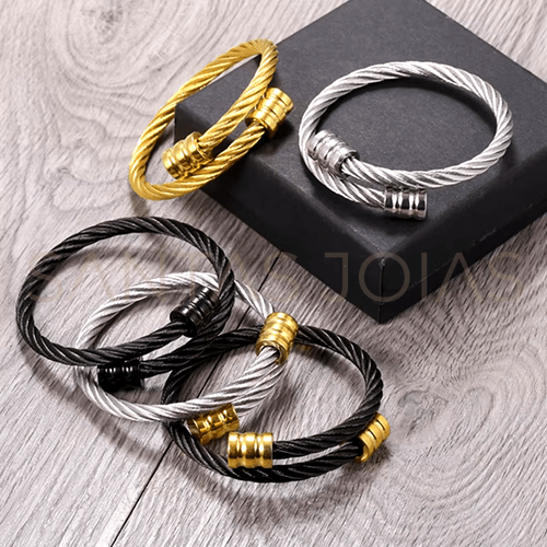 Pulseira Masculina Aço Luxo